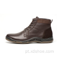 Bota de couro casual masculina outono-inverno